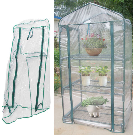 Mini Serre de Jardin en PVC Transparent, 69x49x126cm, Autoportée ou avec Support Métal (1/5)
