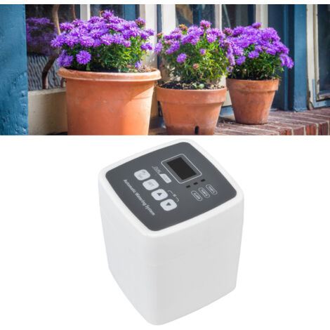 [Programmeur d'irrigation intelligent double pompe] Contrôleur d'arrosage automatique jardin 110‑240V UK Plug ABS 9.7cm 4 AA batteries 15m hose 20 drip arrows (1/5)