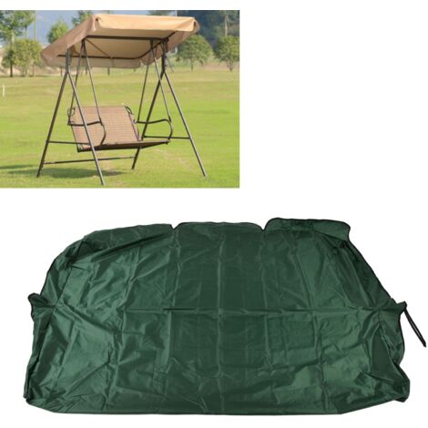 Swing Cushion Mano Housse de Protection Imperméable Tissu Polyester Taffeta 190T Couverture de Siège de Swing pour Jardins Trois Places Dimension 150x50x10cm Vert Foncé (1/5)