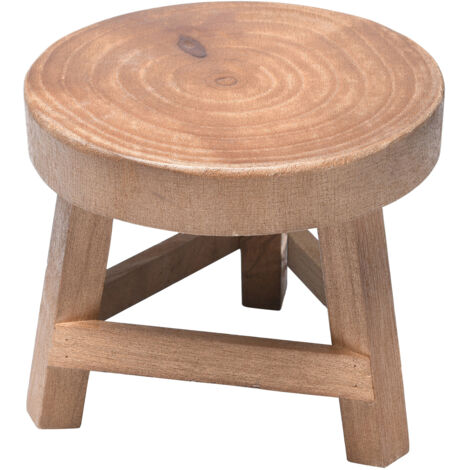 Tabouret de Fleur sans marque Tabouret en bois de paulownia écologique Pièce unique pour chaussures, vases ou sculptures (1/5)