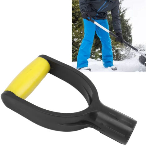 Poignée Ergonomique D pour Pelle PVC/Silicone Diamètre 32mm Jaune Noir - 1 pc (1/5)