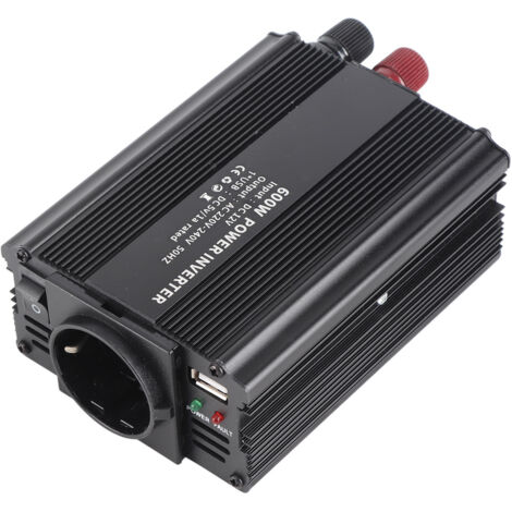 [Onduleur de Camping] Onduleur Sine Wave Correction 12 V 600 W avec Panneau Solaire pour Caravane - Matériau Alliage d'Aluminium, Dimensions 130x95x55mm (1/5)