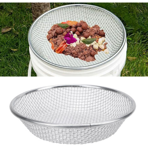 Tamiseur à Sable et Compost Résistant 50kg - Tamis Garde en Acier Inoxydable 6mm avec Gloves Antidérapants - Version 30cm pour 5 Gallon Buckets (1/5)