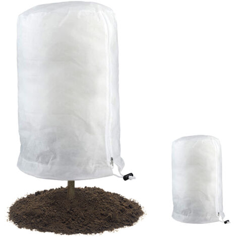Protection pour plantes – Housse avec cordon ajustable – Tissu respirant – Blanc – 80 x 100cm (1/5)