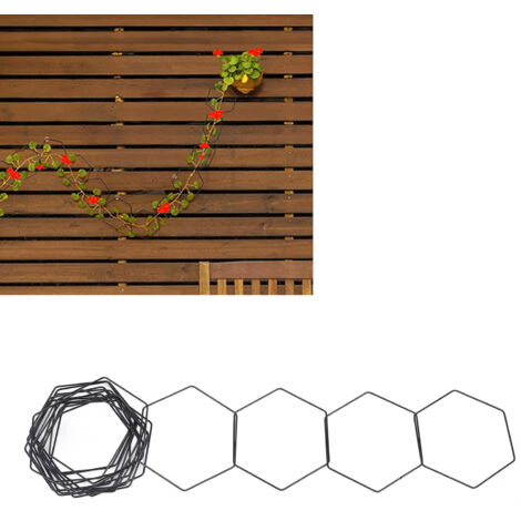 Trellis de jardin en chaîne hexagonale en carbone Steel de 228,6 cm avec 6 attaches pour plantes grimpantes Indoor et Outdoor (1/5)
