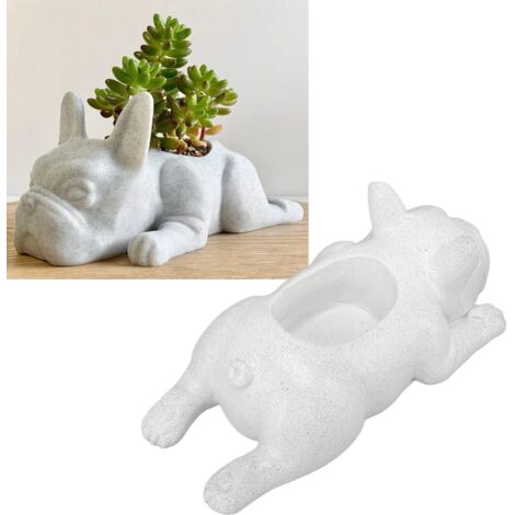Pot de Fleurs Résine Mignon Chien Pot Miniature Maison Bureau Décoratif Succulent Cactus Cadeau (5.0oz 10.8x4.9x3.5cm Rose 1 Pièce) (1/5)