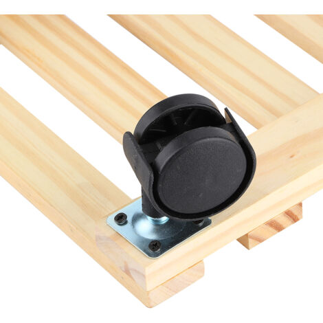 [Support à Plantes] Plateau Mobile pour Pots avec Roulettes 360° et Base en Bois Naturel (24.5x24.5x8cm) - Protège Sols et Facilite Déplacement (1/5)