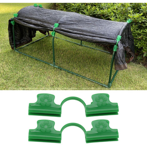 Pince de serrage pour serre [50 pièces] PE plastique pinces à 2 tête pour film et tissu horticulture 16mm / 0.63in (1/5)