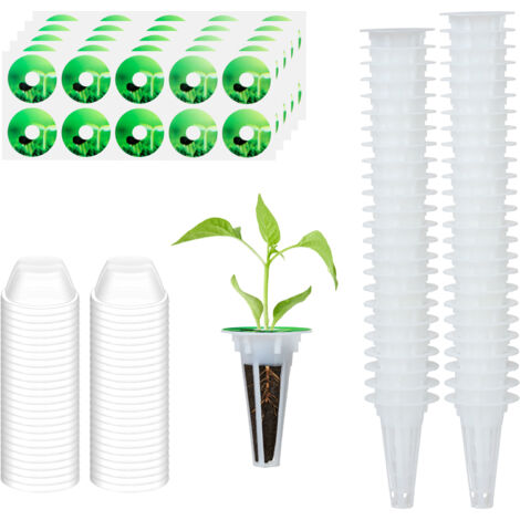 Kit de Pods de Semences pour Jardin Aéro - 50 Conteneurs + Couvres-Clair + Étiquettes - Planter Cotton Option - Compatible Systèmes Hydroponiques Multicolor (1/5)