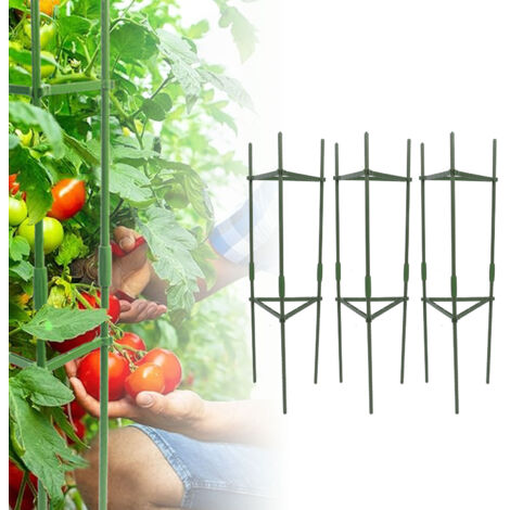 Cage de Support 3Pièces pour Tomates - Treillis Jardinière Léger Triangle en Acier 80cm (1/5)