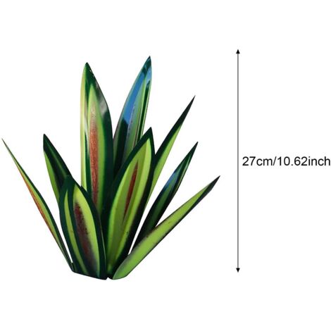 Décoration de jardin en métal - Sculpture Agave Tequila en fer, 35 cm, 1 pièce, résistant à l'eau et au gel - Pour patio et terrasse (1/2)
