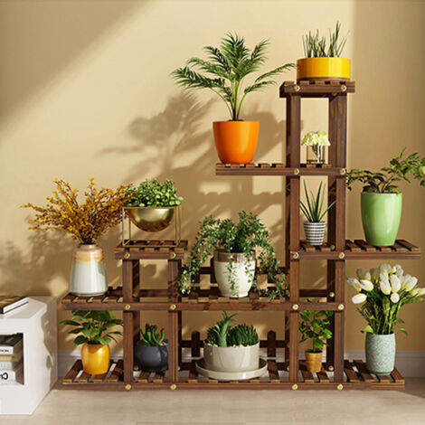 Etagère à plantes en bois multifonction rack modulable pour salon jardin patio [Model SC1] (1/5)