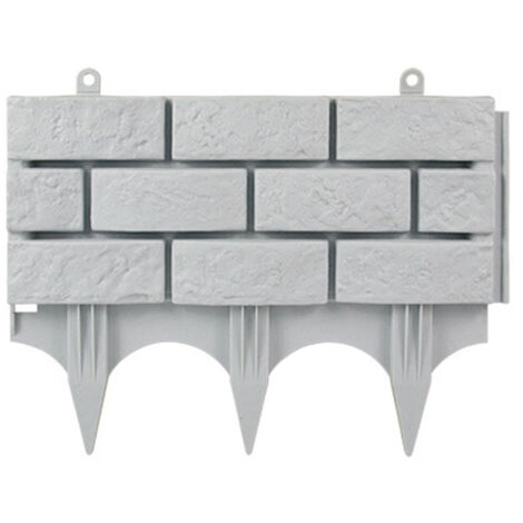 Bordures de Jardin en Plastique Effet Brique Gris Sable - Panneau Moderne et Léger 44x32cm (1/5)