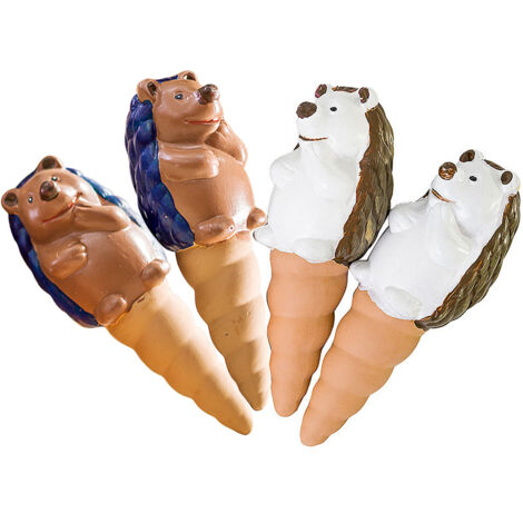 Cartoon Autowatering Spike [4-Piece Set] Terracotta Frog Hedgehog Rabbit Ice Cream [100-135ml] Indoor Outdoor Potted Plants Garden Gift (1/5)
