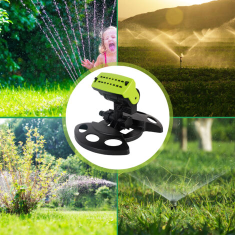 Rotor de Jardin avec Pivot 180° Jet Uniforme Système d'Irrigation 3-12m de Couverture ABS Vert (1/5)