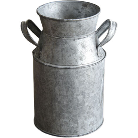 Pot de Fleurs Métal Légér [Favorit] Modèle Favorit Pot Métal Résistant Aux UV avec Système de Drainage - Hauteur 18.5cm, Diamètre 9.5cm, Multiple Coloris (Vintage, Blanc, Doré), 1 Pièce (1/5)