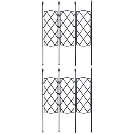 Grille de jardin extensible - Support plantes et lumière LED flexible - En acier PE noir - Tailles 60/90/135 cm x 46.5 cm - 1 unité (1/5)