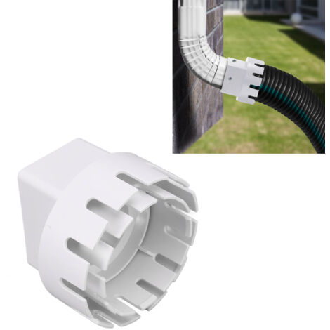 Adaptateur de descente pluviale plastique, raccord de drainage adaptateur de tuyau de descente convertisseur connecteur avec vis blanc L 3x4 pouces