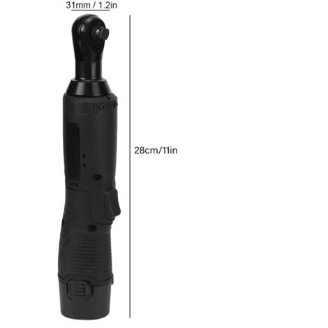 Clé à Choc Électrique 12V Metal Professionnelle - Clé à Ratchet 90° Droite Set 3/8in - Adaptateur Rapide, LED, Batterie Li-ion et Chargeur (1/5)