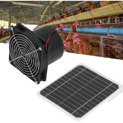 Ventilateur Solaire Extracteur Monocristallin 50W 12V 6.5 Pouce avec Support Batterie et Grille Protection - Kit Fan Ecologique pour Maison/Camping