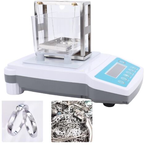 Testeur de densité d'or électronique 300g/0.01g pour bijoux et métaux précieux, avec affichage LCD et connectivité PC. (1/5)