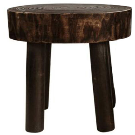 Tabouret Boisé Rustique M - Échelle de Finition à la Main en Bois de 28x28x28cm (1 Pièce) (1/5)