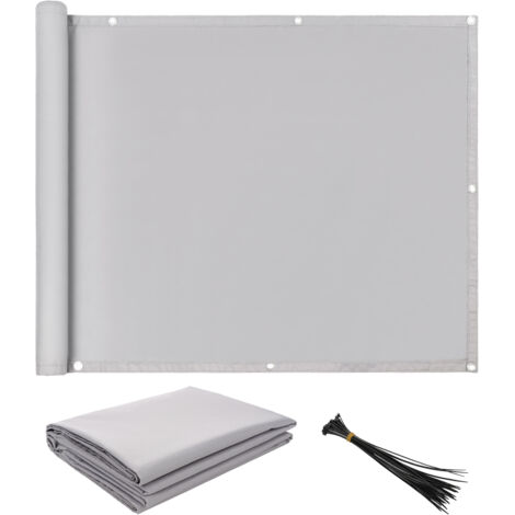 Rideau de Clôture Polyester Anti-UV Imperméable pour Jardin et Cour Extérieure, Net 0.75x3m, Gris, avec 30 Écrous et 35 Attaches. (1/5)