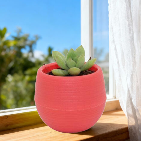 Pot de Plantes Mini avec Trou de Drainage Pot en Plastique pour Succulentes et Semis Ø 7cm, 5.5cm de Profondeur, Rouge Vin 1 Pièce Décor Maison/Bureau/Jardin (1/5)