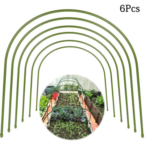 Serres pour plantes [Arceaux de jardin en plastique] - 6 x Arceaux - Support pour couverture de rang, germination et protection contre le gel - Largeur 50cm, Hauteur 50cm - Arc 1.2m