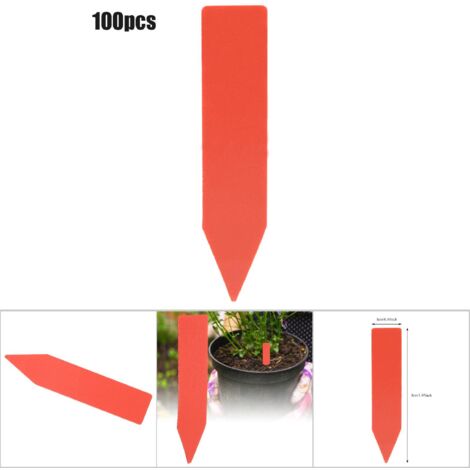 Marqueurs pour Plantes Étiquettes de Jardin PVC Résistant 100pcs Rouge 5x1cm (1/5)