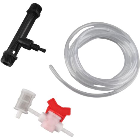 Kit d'Irrigation Fertigation avec Injecteur de Fertilisant G3/4, Filtre, Tube et Valve pour Système Goutte à Goutte Plastique Premium 2m Tube Connecteur Mâle G3/4 Autopompage 9-92L/h (1/5)