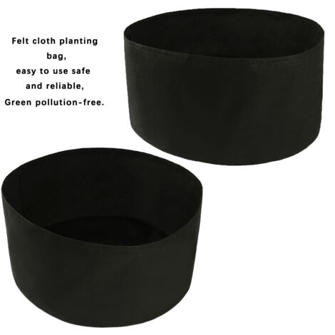 Pot de Culture en Tissé (Felt) - Sac de Culture Fabric 150 Gallon 116cm Diamètre 56cm Hauteur 1mm Épais Noir Réutilisable (1/5)