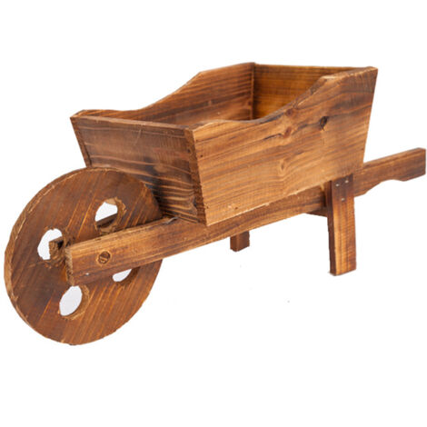 Pot de Fleurs en Bois Vintage - Mano - Modèle Chariot - Décoration Naturelle - Dimensions 45x19x20cm - Bois (1/5)