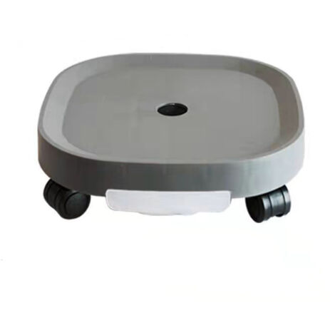 Plateau Tournant pour Plantes en Résine Caddy Coffee Gris Blanc 24cm/27cm Diamètre 4 Roues 360° Support 60kg (1/5)