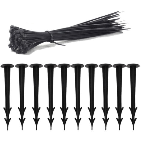 Piquets et Bandes de Fixation - Mano - Piquets Forts Résistants - Kit de Support pour Jardin et Camping (1/3)
