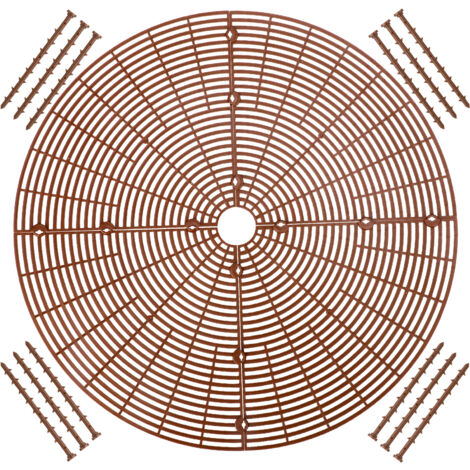 Protecteur de Pots [4 Grilles + 8 Boulons] PP Diamètre 18/30/52cm Marron Anti Pets-Griffes Sécurité Plantes - Lot 1 Couverture (1/5)