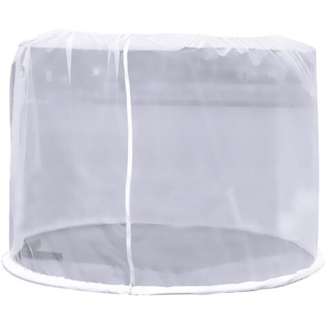 Pare-Soleil Banane avec Filet Anti-Moustiques et Canalisation d'eau (300 x 230 cm) - Blanc