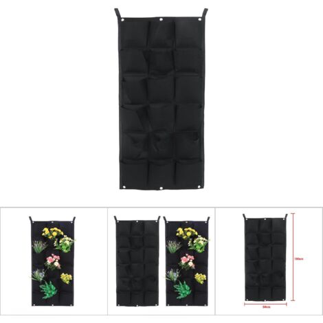 Jardinière Verticale en Feutre avec Poches 18 Sacs de Culture de Plantes de Jardin Suspendue sur Mur 10050cm (1/5)