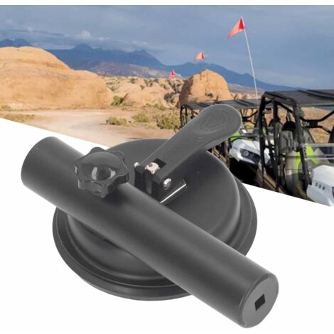 Support pour drapeau véhicule à ventouses universel Noir Aluminium Silicone Multi-fonctions pour voiture moto UTV maison (1/5)