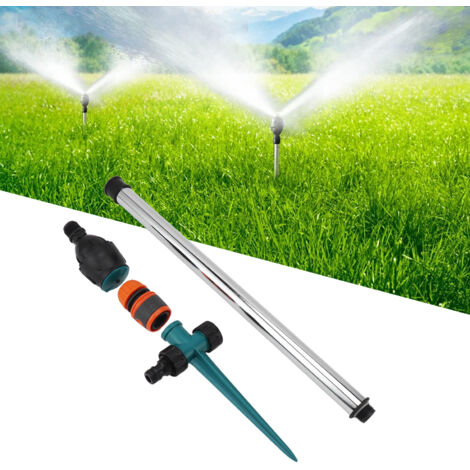 Arroseur Rotatif Automatique 360° avec Pied Unique pour Jardins et Terrains (Stainless Steel + Plastic, 4 Pièces) (1/5)