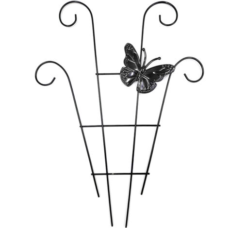 Treillage de Jardin en Métal Décoratif pour Plantes Grimpantes Support avec Finition Mate Noir 40x30 cm (1 pièce) (1/5)