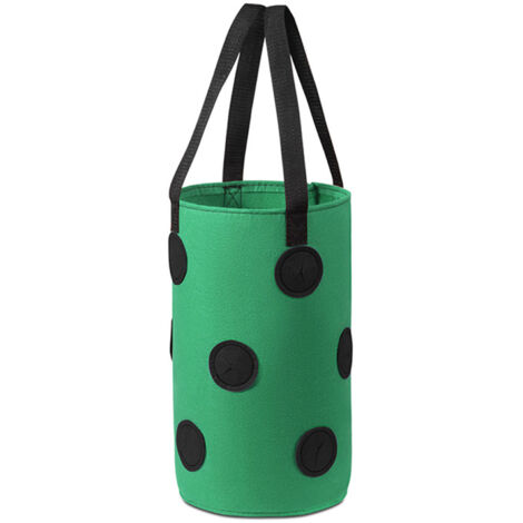 Hanging Strawberry Planter [1 Pc] Sac de culture suspendu en tissu non tissé, respirant et durable avec 12 trous pour plantes, fleurs et décoration de balcon (1/5)