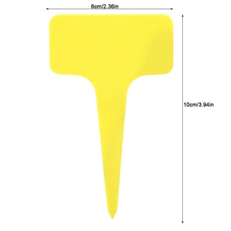Étiquettes Plantes T PVC 50 Pièces 6x10 cm Jaune Indicateurs Jardin (1/5)