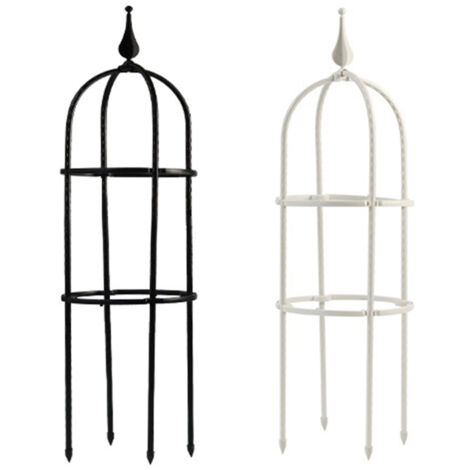 【Support de plantes】 Trellises Grillages pour Vines Plantes de jardin en métal peint de résine 2 pcs Noir/Blanc 20x60cm (1/5)