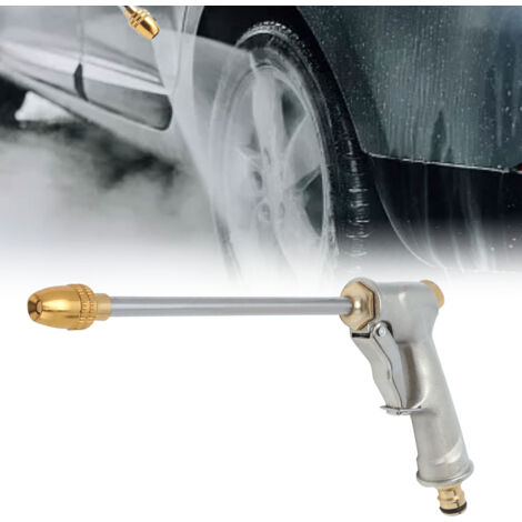 [Pistolet Arrosage] Raccordable - Lance d'eau Haute Pression en Alliage d'Aluminium Plaqué Cuivre Spray Différents (Shower, Jet, Spray) pour Jardin, Lavage Auto, 26,5 cm (1/5)