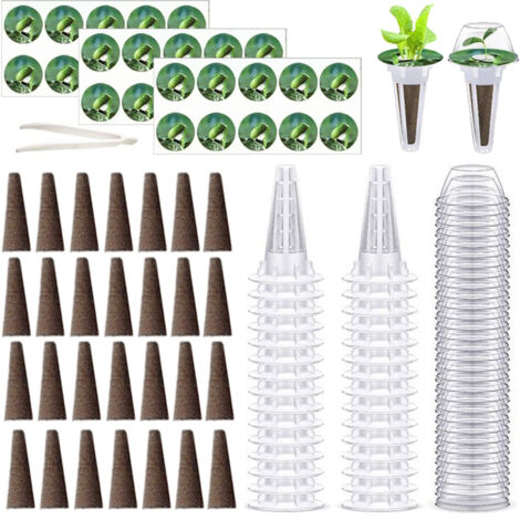 Kit hydroponie pour plantes 121-piece set paniers légumes Kit culture hors-sol substrat plantation stabilisateur racines machine plantes (1/5)
