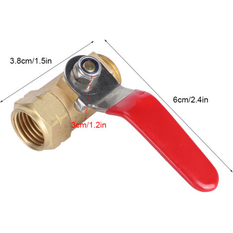Robinet à Bille en Cuivre DN10 G3/8in avec Manette Rouge - Valve à Double O-Ring pour Systèmes d'Irrigation et Distribution d'eau (1/5)