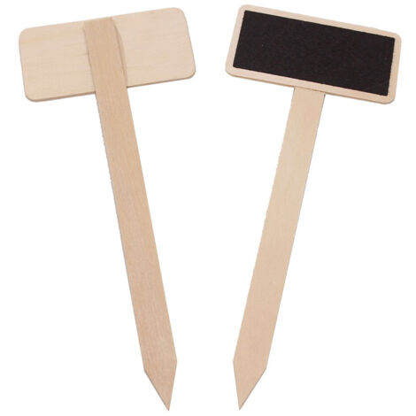 Panneaux miniatures pour jardin 10 Étiquettes bois noir Chalkboard durable boxwood Dimensions 7.4cmx5.4cm avec bâtonnets 24cm (1/5)