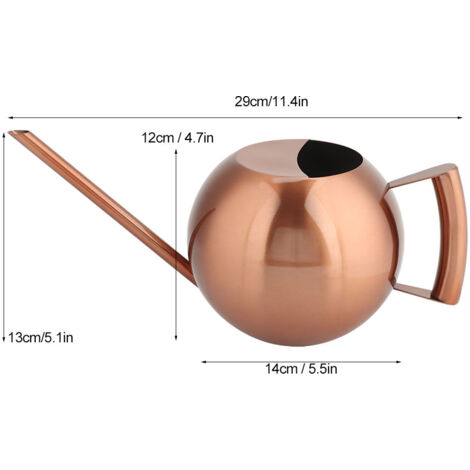 Arrosoir Long Bec Stainless Steel 1L Jardines Plantes Pot Bronze Can avec Manche Ergonomique (1/5)
