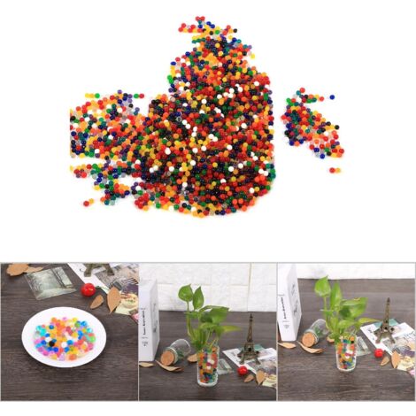 Billes d'eau Gel Crystal Soil 3000PC Crystal Soil Mud Water Pearls Boules végétales décorations Mariage Multicolores (1/5)